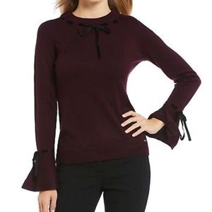 Ivanka Trump Burgandy the forest bell sleeve Sz M